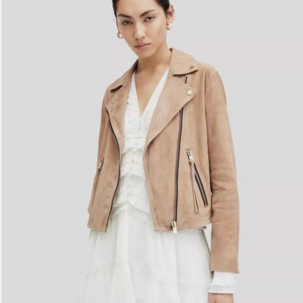 NWOT All Saints Dalby Biker Jacket - Sz 4 - Picture 4 of 6